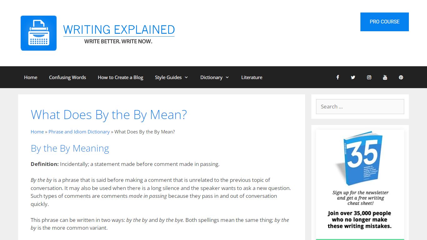 What Does By the By Mean? - Writing Explained